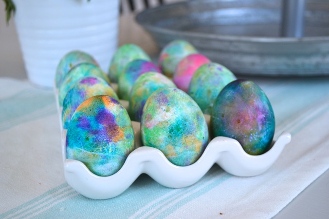 Tie dye eggs with items from your pantry
