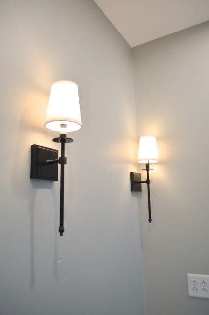 orb sconces in bathroom with shades1