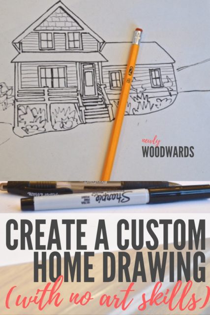 Create a custom home drawing - the cheater way. (No skills or fancy supplies needed.)
