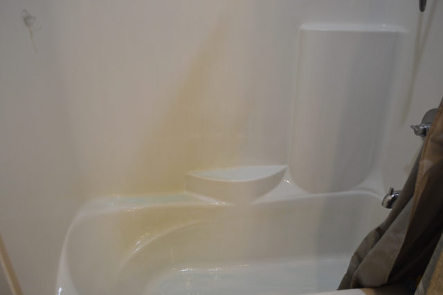 Even with a treatment system, well water can wreak havoc on the tub. I hate cleaning well water stains in the tub, but I've finally found something that works!