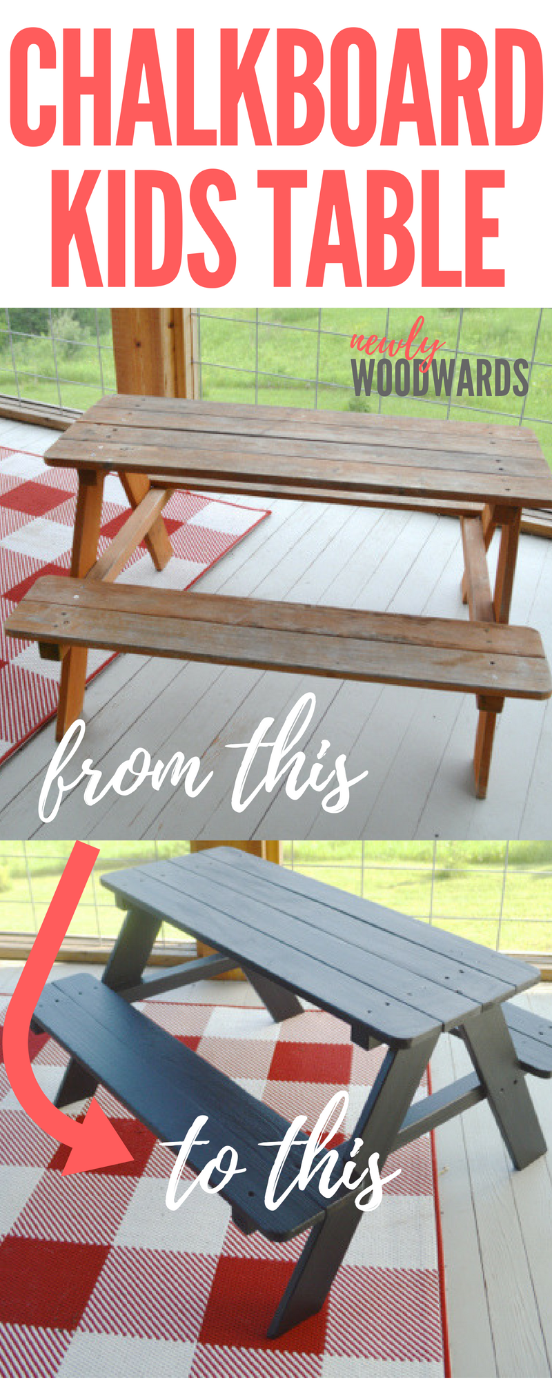 Paint a kids table with chalkboard paint